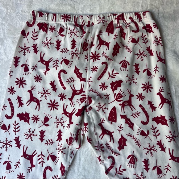 Hanna Andersson Women Holiday Pajama PJ Pants Deer Long John Red White Sz Large - Picture 4 of 4